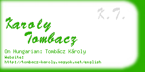 karoly tombacz business card