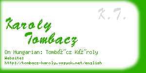 karoly tombacz business card